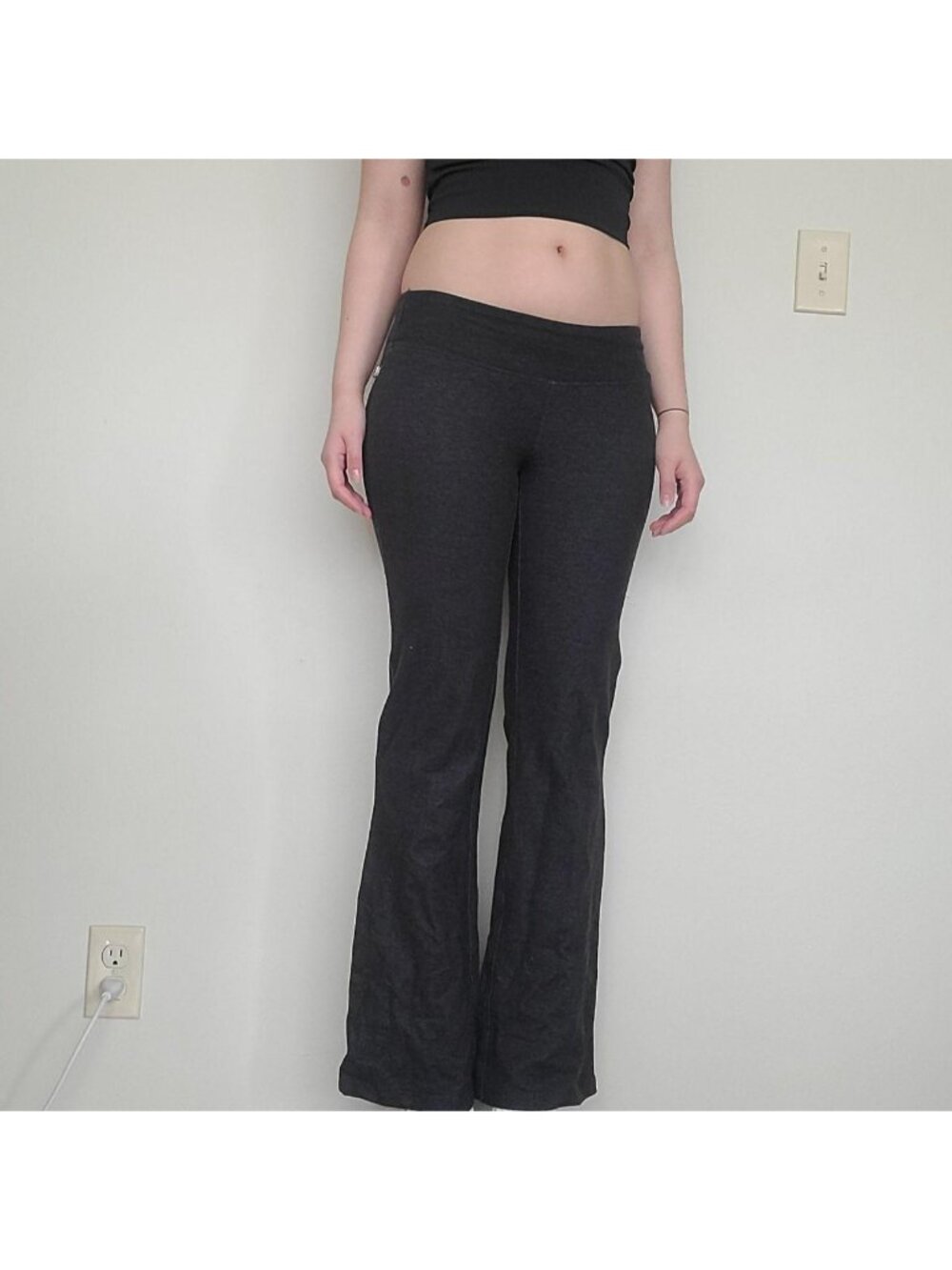 Fila Sporty Low Waisted Heather Grey Bootcut Flare Leggings (S)